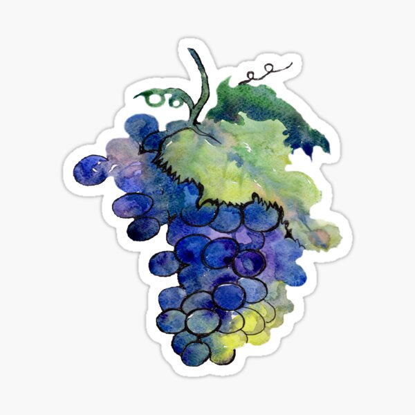 Item preview, watercolor grapes designed and sold by ArtKseniia.