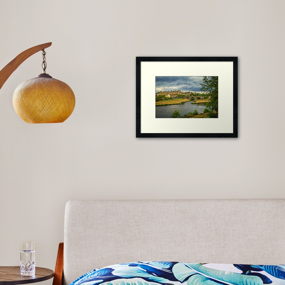 Travel photography of Carcassonne castle, France Framed Art Print