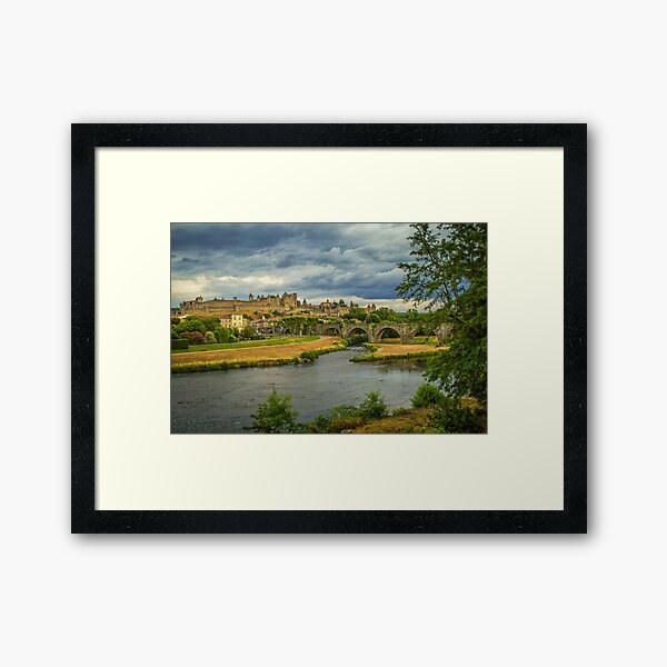 Travel photography of Carcassonne castle, France Framed Art Print