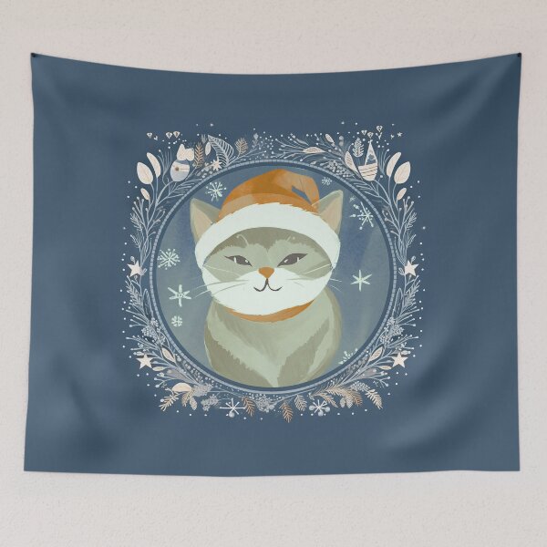 Item preview, CAT CHRISTMAS TIME, Christmas Time, Cat Christmas, xmas, Santa, designed and sold by GOLDENGARDENART.