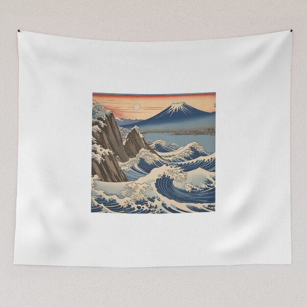 Item preview, Mount Fuji & Kanagawa Wave: Japan Touch designed and sold by Gina-Rosa.