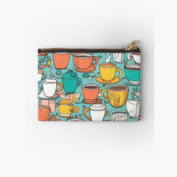Item preview, Playful Hand-Drawn Doodles of Coffee Cups, Notebooks, and Pens in Bright Colors designed and sold by Jasava Shop.