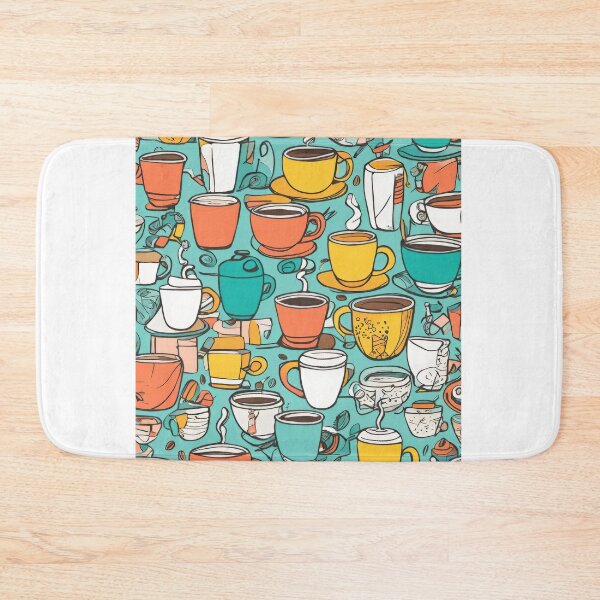 Item preview, Playful Hand-Drawn Doodles of Coffee Cups, Notebooks, and Pens in Bright Colors designed and sold by Jasava Shop.