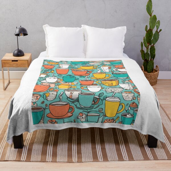 Item preview, Playful Hand-Drawn Doodles of Coffee Cups, Notebooks, and Pens in Bright Colors designed and sold by Jasava Shop.