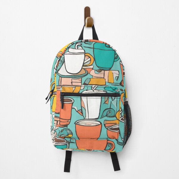 Item preview, Playful Hand-Drawn Doodles of Coffee Cups, Notebooks, and Pens in Bright Colors designed and sold by Jasava Shop.