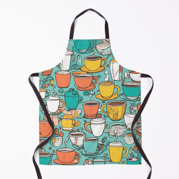 Item preview, Playful Hand-Drawn Doodles of Coffee Cups, Notebooks, and Pens in Bright Colors designed and sold by Jasava Shop.