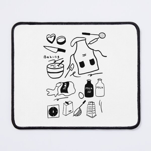 Item preview, Cute Baking Essentials: Black & White Illustration Set designed and sold by RM-Journey.