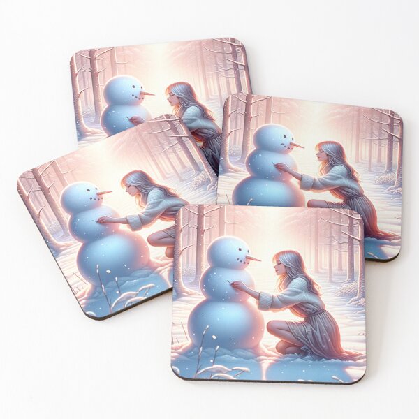 Item preview, Winter Serenity: Snowman Art in Magical Forest designed and sold by NangKittipong.