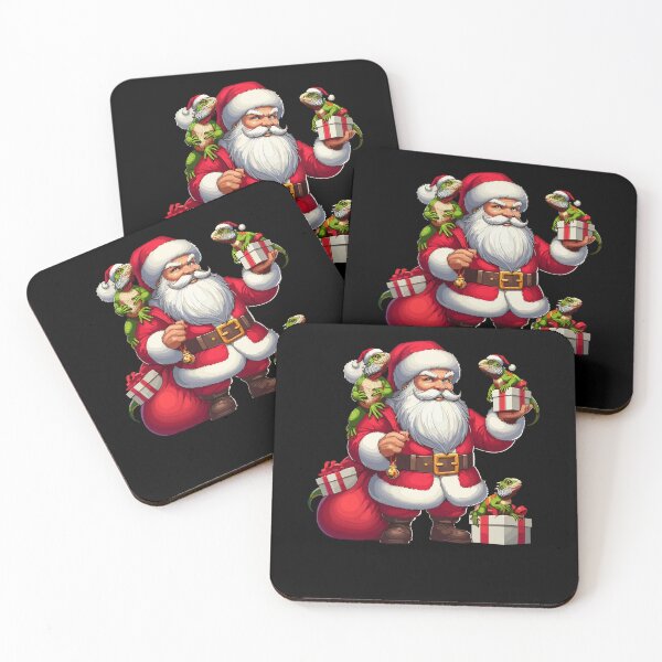 Item preview, American Santa Claus Holding Iguana Present Xmas designed and sold by Artistoos.