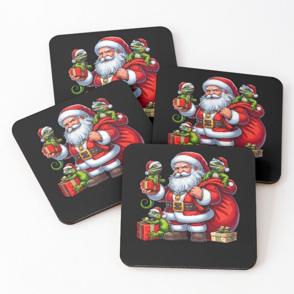 Item preview, American Santa Claus Holding Iguana Present Xmas designed and sold by Artistoos.