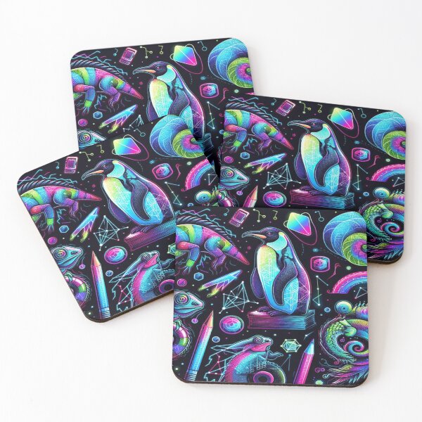 Item preview, Holographic Penguins and Vibrant Chameleons with Lightning Threads designed and sold by Imaginarium of Chaos falcon88 .