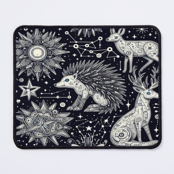 Item preview, Cybernetic Hedgehogs and Galactic Deer with Starburst Trails designed and sold by Imaginarium of Chaos falcon88 .