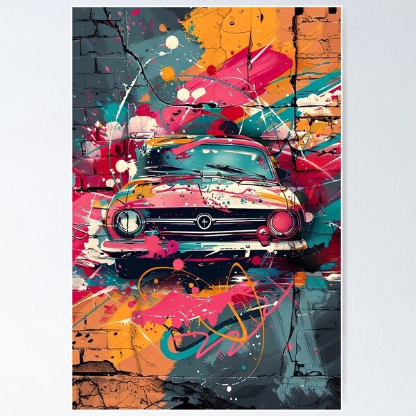 Item preview, Dynamic Graffiti Car Art with Urban Vibes designed and sold by Piotrek0001.