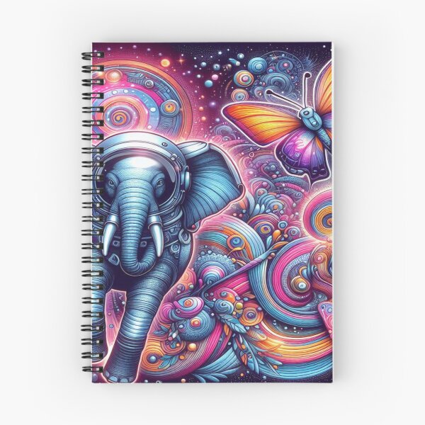 Item preview, Astronaut Elephants and Holographic Butterflies in Cosmic Vortexes designed and sold by Imaginarium of Chaos falcon88 .