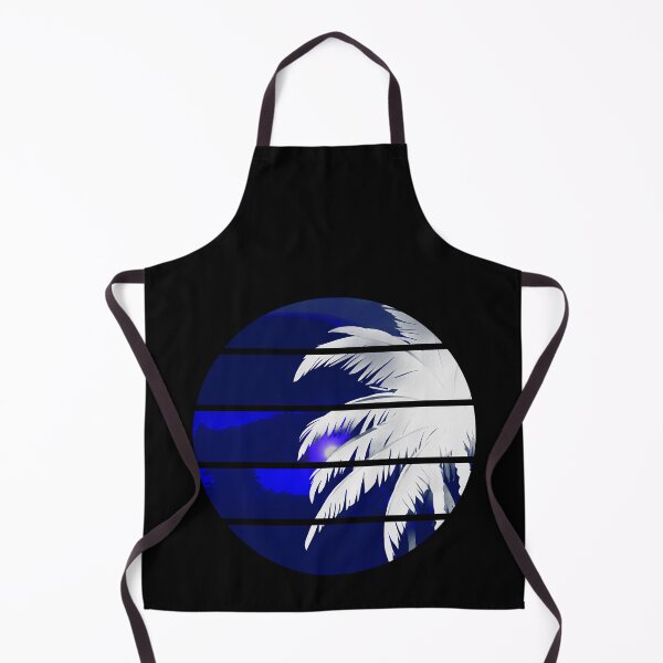 Item preview, Retro Moon Retro Palm Tree Fronds AI Art - Blue and White designed and sold by Beachy.