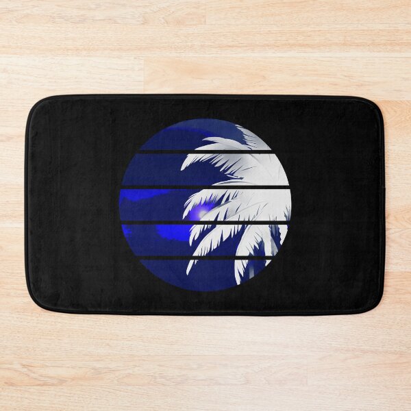 Item preview, Retro Moon Retro Palm Tree Fronds AI Art - Blue and White designed and sold by Beachy.