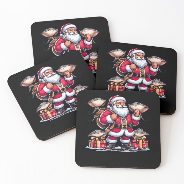 Item preview, American Santa Claus Holding Manta Ray Present Xmas designed and sold by Artistoos.