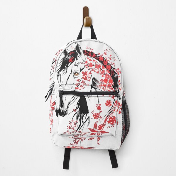 Item preview, Elegant Horse with Red Flowers designed and sold by ZetaDream.