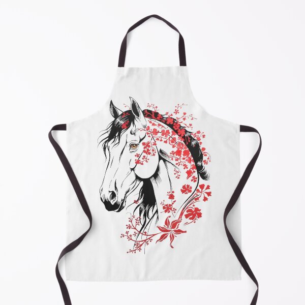 Item preview, Elegant Horse with Red Flowers designed and sold by ZetaDream.
