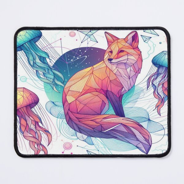 Item preview, Futuristic Foxes and Ethereal Jellyfish with Abstract Vapor Trails designed and sold by Imaginarium of Chaos falcon88 .