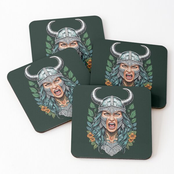 Item preview, Valkyrie Viking Female Warrior retro vintage ornamental design designed and sold by BorgSpareParts.