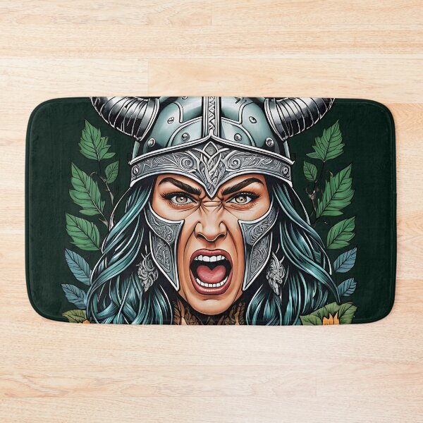 Item preview, Valkyrie Viking Female Warrior retro vintage ornamental design designed and sold by BorgSpareParts.