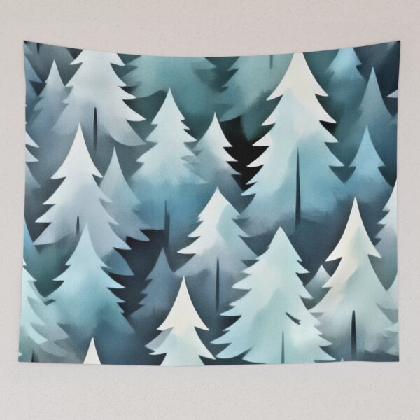 Item preview, wintery pine forest designed and sold by Garrulus glandarius.