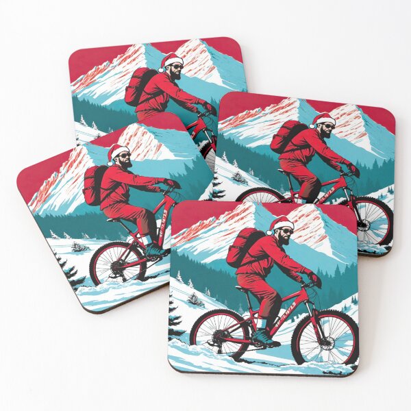 Item preview, Frozen MTB Ride in Christmas Clothes designed and sold by GrizzlyCollective.