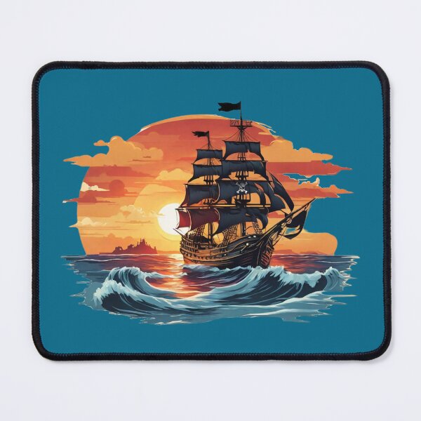 Item preview, Sunset Battle of Pirate Ships designed and sold by NiRia Spot.