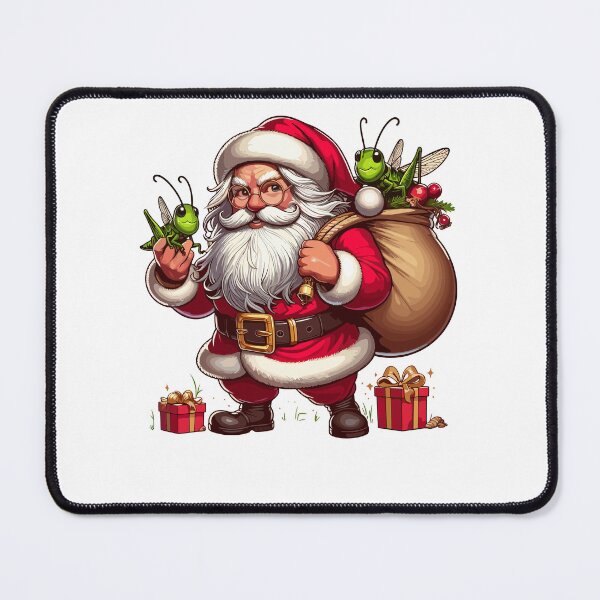 Item preview, American Santa Claus Holding Grasshopper Present Xmas designed and sold by Artistoos.