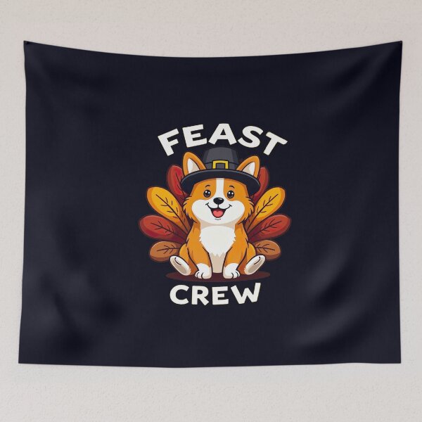 Item preview, Adorable Thanksgiving Corgi – Feast Crew Design designed and sold by ArteeInnovation.