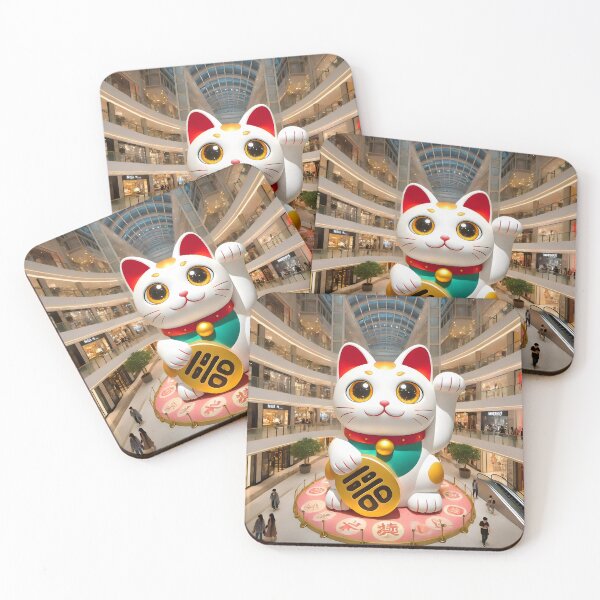 Item preview, A Japanese Lucky Cat Bringing Charm to the Mall designed and sold by unrealartwork.