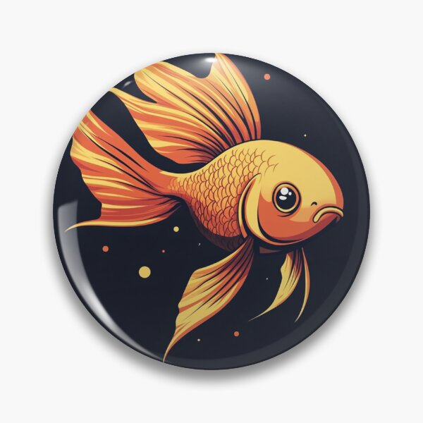 Artikelvorschau, Elegante Goldfisch-Illustration mit fließenden Flossen - Wasserkunstwerk entworfen und verkauft von Creet-Design.