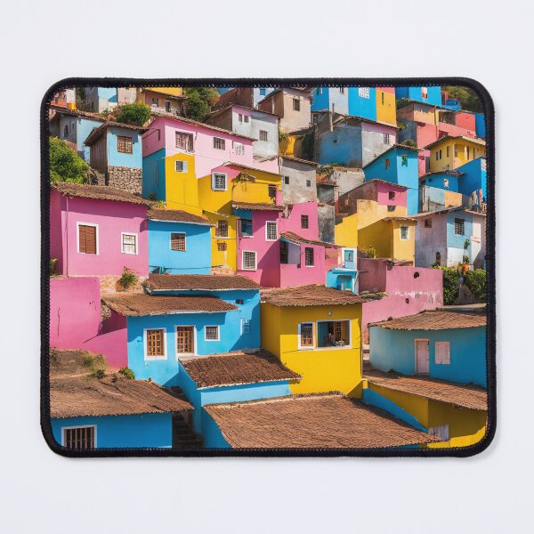 Item preview, Colourful Hillside Village with Vibrant Architecture designed and sold by RaiyaTees.