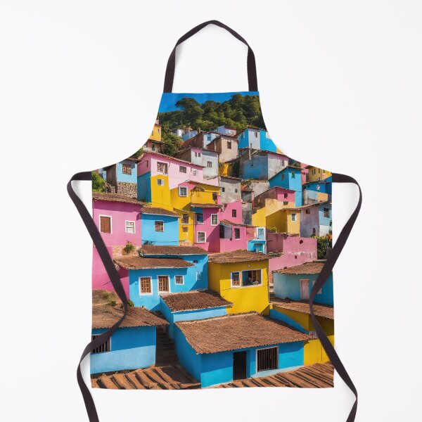 Item preview, Colourful Hillside Village with Vibrant Architecture designed and sold by RaiyaTees.