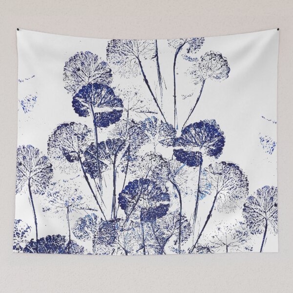 Item preview, blue round leaves  designed and sold by ColorandColor.