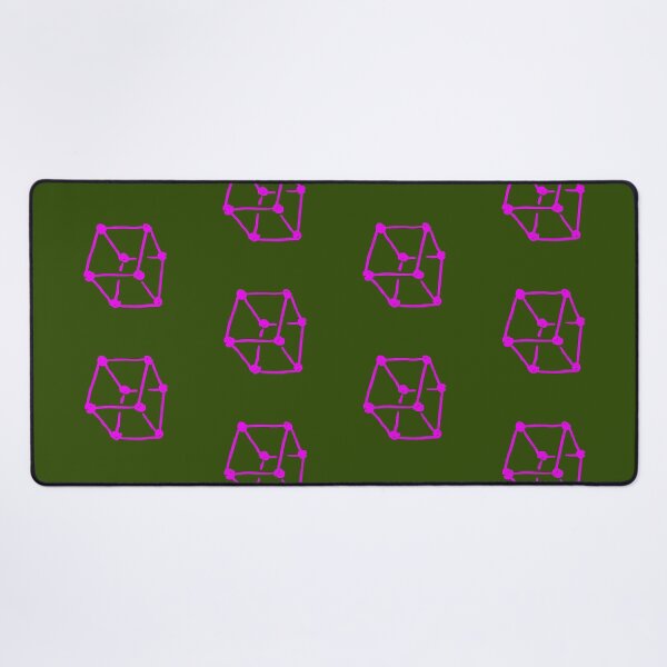 Item preview, Pink Retro Cube  Olive Green designed and sold by MagentaTwilight.