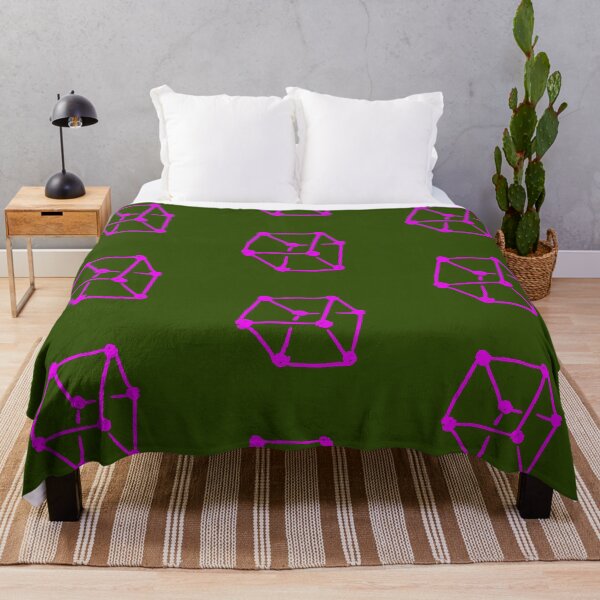Item preview, Pink Retro Cube  Olive Green designed and sold by MagentaTwilight.