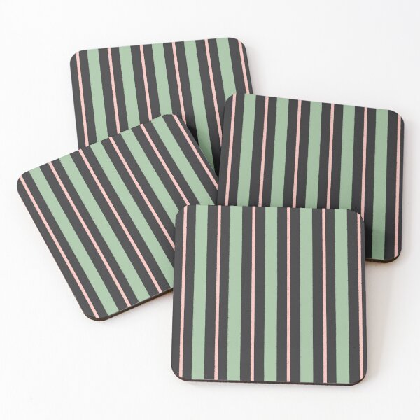 Item preview, Holiday festive stripes - Black, green and pink designed and sold by Illustrated by Nat.