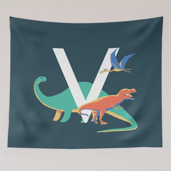 Item preview, Dinosaurs - Personalised V, Monogram, Initial, Name, Letter designed and sold by Nemki.