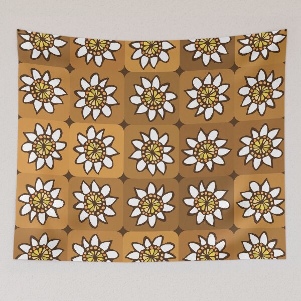 Item preview, Hand Drawn White Daisy Pattern in Autumn Colors designed and sold by schorrnuff.