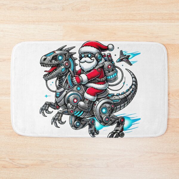 Item preview, Futuristic Santa Riding a Robotic T-Rex designed and sold by AIARTIST1.