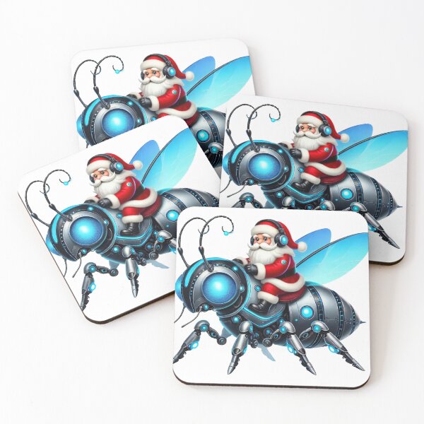 Item preview, Santa Claus Riding a Cybernetic Bee designed and sold by AIARTIST1.