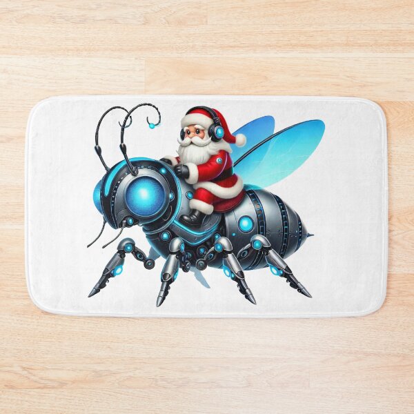Item preview, Santa Claus Riding a Cybernetic Bee designed and sold by AIARTIST1.