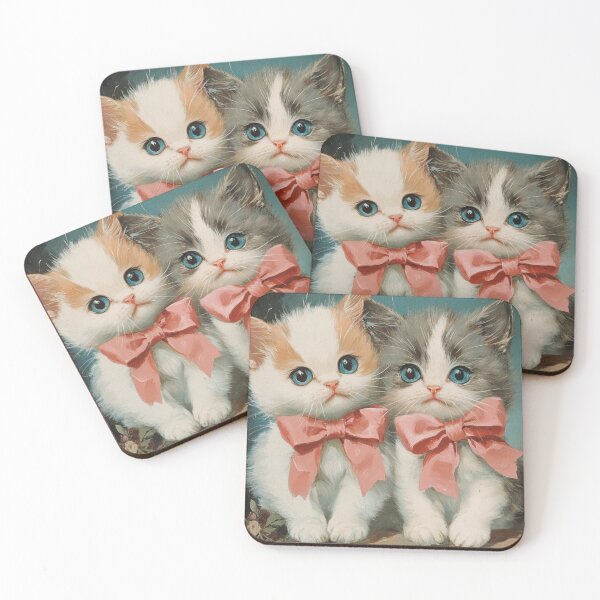 Item preview, Vintage CUTIE Kitten Wearing Pink Bow Cat Sticker designed and sold by The Art of Kkatarynka.