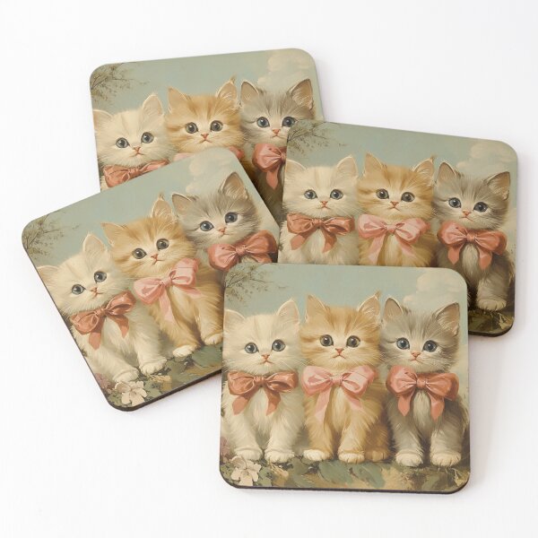 Item preview, Vintage CUTIE Kitten Wearing Pink Bow Cat Sticker designed and sold by The Art of Kkatarynka.