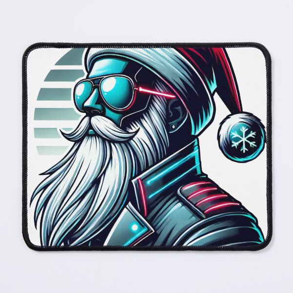 Item preview, Cyberpunk Santa Claus with Neon Glow designed and sold by AIARTIST1.