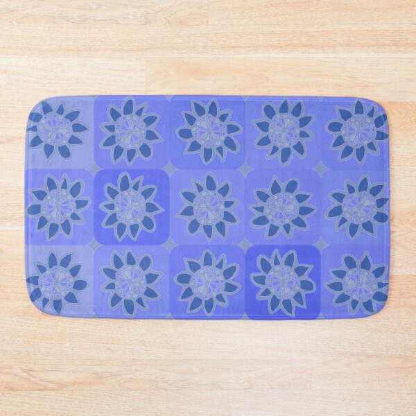 Item preview, Cool Blues Batik Hand Drawn Floral Pattern designed and sold by schorrnuff.