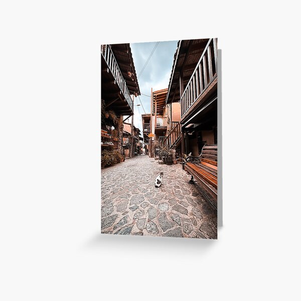 Old Kakopetria Streets - Cyprus Greeting Card
