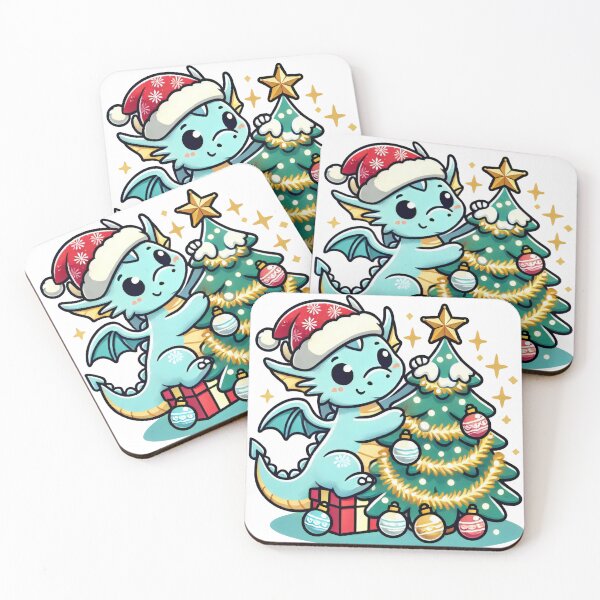 Item preview, Cute Baby Dragon Decorating a Christmas Tree designed and sold by AIARTIST1.